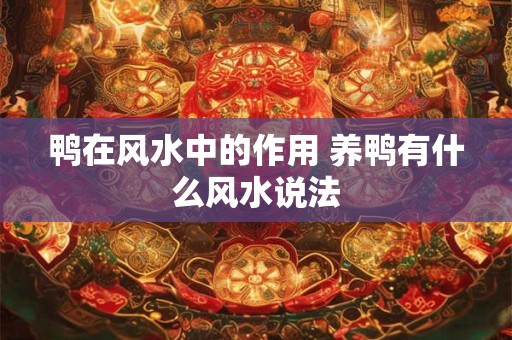 鸭在风水中的作用 养鸭有什么风水说法