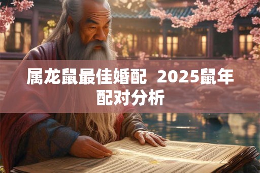 属龙鼠最佳婚配 2025鼠年配对分析 属龙鼠最佳婚配 2025鼠年配对分析