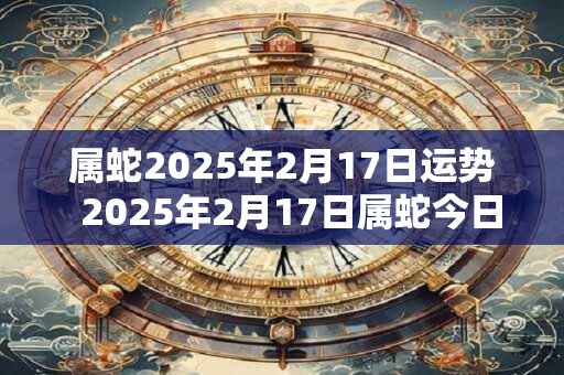 属蛇2025年2月17日运势  2025年2月17日属蛇今日运势