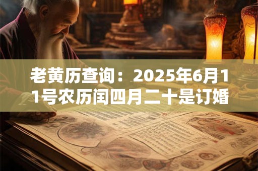 老黄历查询：2025年6月11号农历闰四月二十是订婚吉日吗