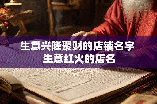 生意兴隆聚财的店铺名字 生意红火的店名