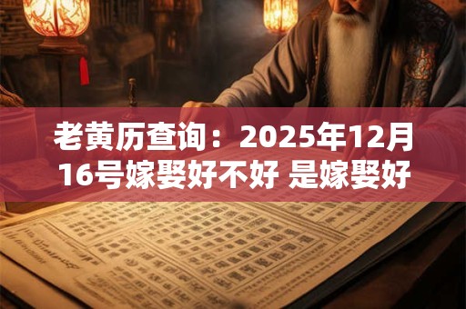 老黄历查询：2025年12月16号嫁娶好不好 是嫁娶好日子吗
