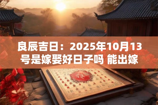 良辰吉日：2025年10月13号是嫁娶好日子吗 能出嫁吗
