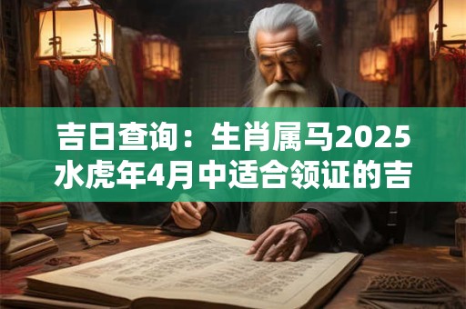 吉日查询：生肖属马2025水虎年4月中适合领证的吉利日期
