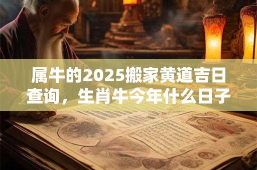 属牛的2025搬家黄道吉日查询，生肖牛今年什么日子搬家吉利