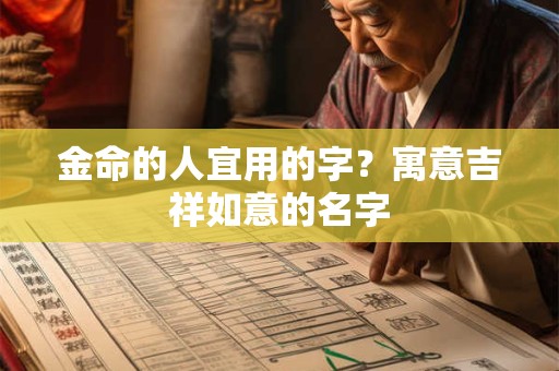 金命的人宜用的字？寓意吉祥如意的名字