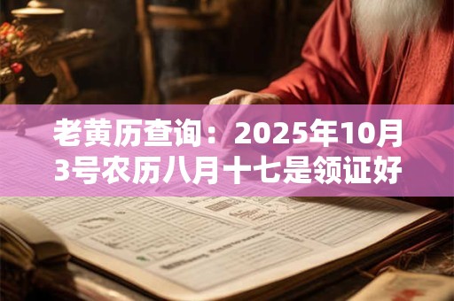 老黄历查询：2025年10月3号农历八月十七是领证好日子吗