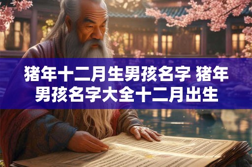 猪年十二月生男孩名字 猪年男孩名字大全十二月出生