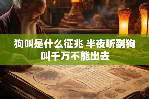 狗叫是什么征兆 半夜听到狗叫千万不能出去