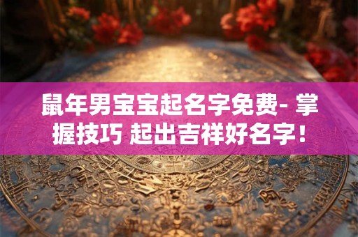 鼠年男宝宝起名字免费- 掌握技巧 起出吉祥好名字！