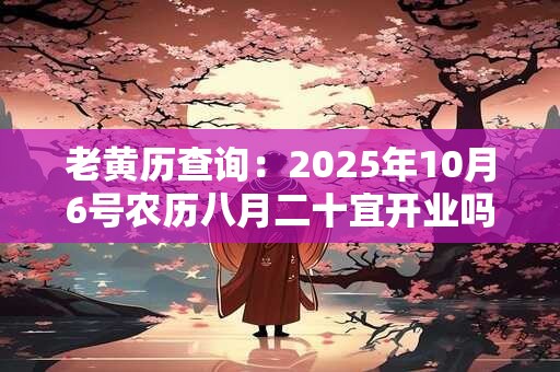老黄历查询：2025年10月6号农历八月二十宜开业吗