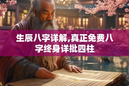 生辰八字详解,真正免费八字终身详批四柱