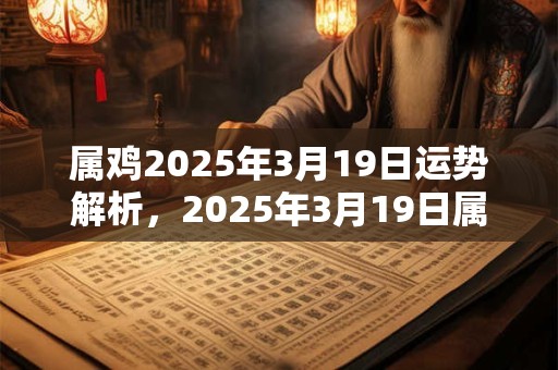 属鸡2025年3月19日运势解析，2025年3月19日属鸡人运势好吗？
