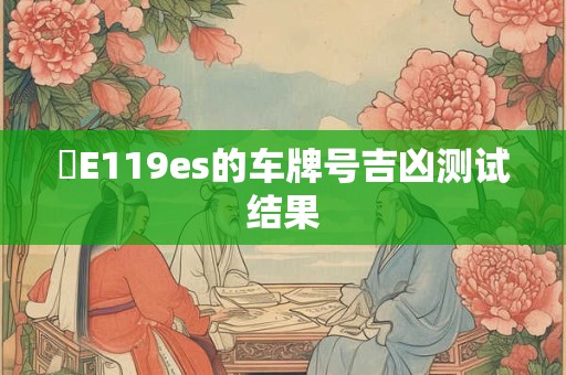 魯E119es的车牌号吉凶测试结果