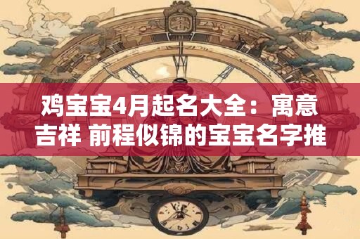 鸡宝宝4月起名大全：寓意吉祥 前程似锦的宝宝名字推荐