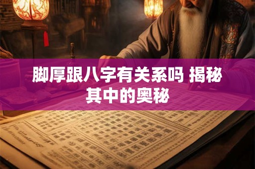 脚厚跟八字有关系吗 揭秘其中的奥秘