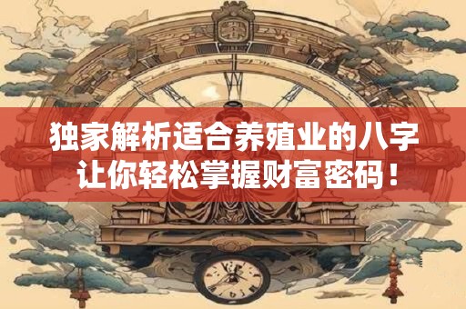 独家解析适合养殖业的八字 让你轻松掌握财富密码！