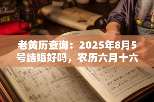老黄历查询：2025年8月5号结婚好吗，农历六月十六宜嫁娶吗