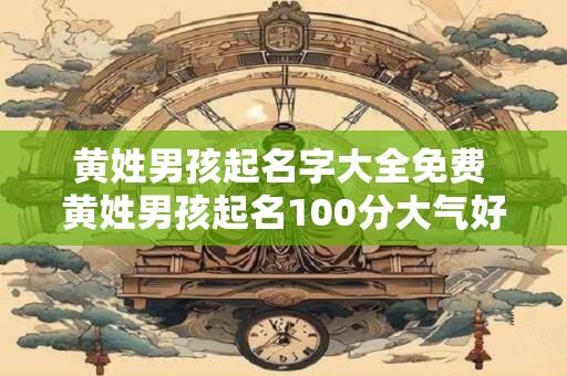 黄姓男孩起名字大全免费 黄姓男孩起名100分大气好听