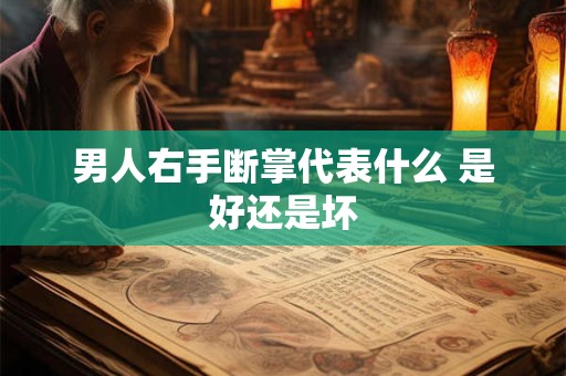 男人右手断掌代表什么 是好还是坏