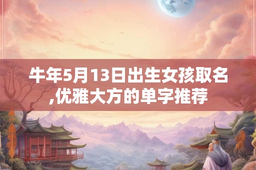 牛年5月13日出生女孩取名,优雅大方的单字推荐