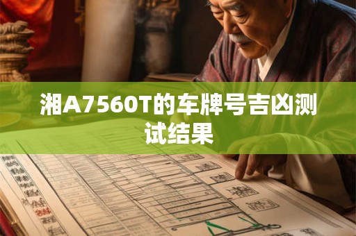 湘A7560T的车牌号吉凶测试结果