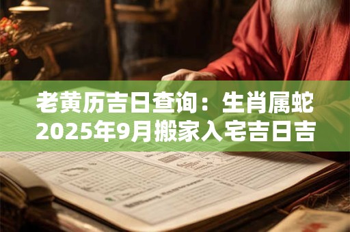 老黄历吉日查询：生肖属蛇2025年9月搬家入宅吉日吉时查询