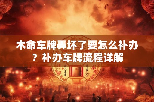 木命车牌弄坏了要怎么补办？补办车牌流程详解