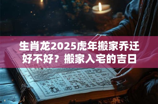 生肖龙2025虎年搬家乔迁好不好？搬家入宅的吉日