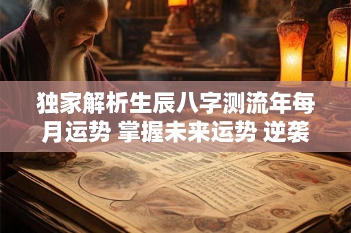 独家解析生辰八字测流年每月运势 掌握未来运势 逆袭人生！