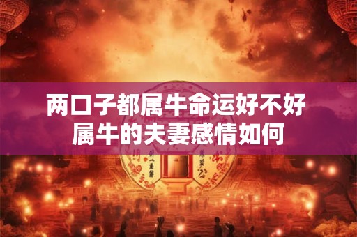 两口子都属牛命运好不好 属牛的夫妻感情如何