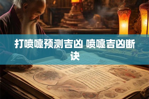 打喷嚏预测吉凶 喷嚏吉凶断诀