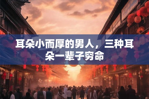 耳朵小而厚的男人，三种耳朵一辈子穷命