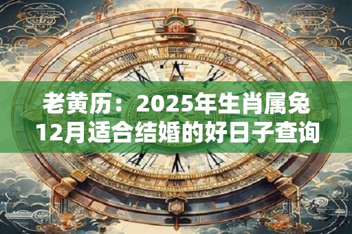 老黄历：2025年生肖属兔12月适合结婚的好日子查询