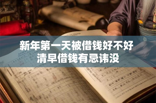 新年第一天被借钱好不好 清早借钱有忌讳没