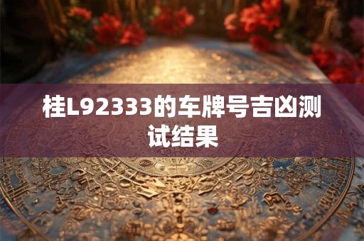 桂L92333的车牌号吉凶测试结果