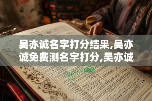 吴亦诚名字打分结果,吴亦诚免费测名字打分,吴亦诚周易免费测名字打分