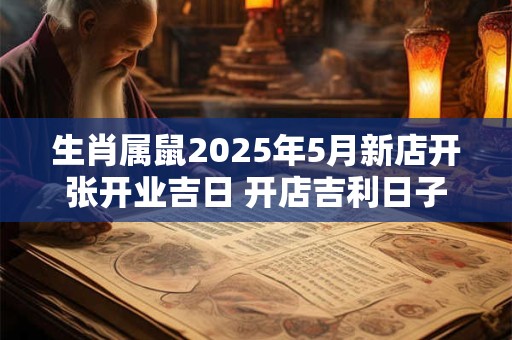 生肖属鼠2025年5月新店开张开业吉日 开店吉利日子