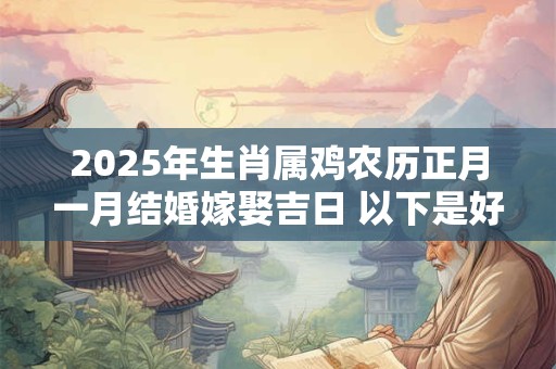 2025年生肖属鸡农历正月一月结婚嫁娶吉日 以下是好日子
