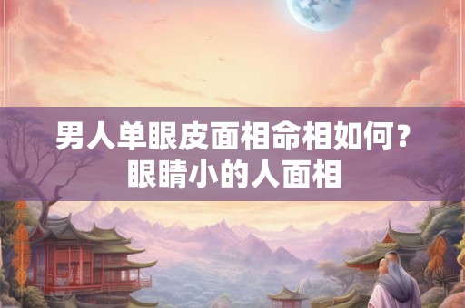 男人单眼皮面相命相如何？眼睛小的人面相