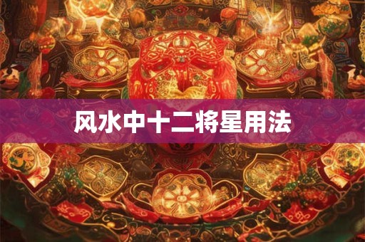 风水中十二将星用法
