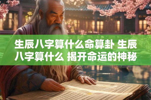 生辰八字算什么命算卦 生辰八字算什么 揭开命运的神秘面纱