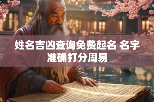 姓名吉凶查询免费起名 名字准确打分周易