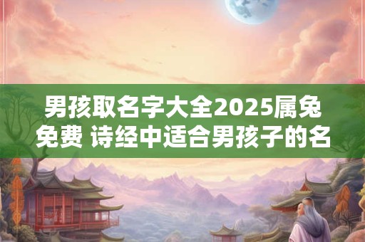 男孩取名字大全2025属兔免费 诗经中适合男孩子的名字