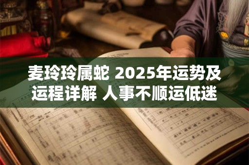 麦玲玲属蛇 2025年运势及运程详解 人事不顺运低迷