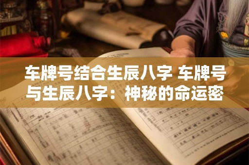 车牌号结合生辰八字 车牌号与生辰八字：神秘的命运密码