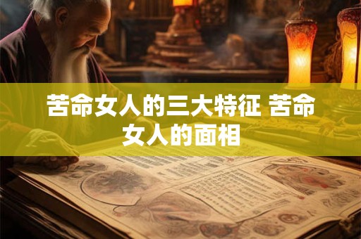 苦命女人的三大特征 苦命女人的面相