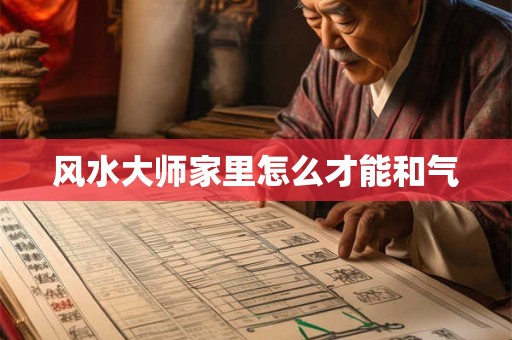 风水大师家里怎么才能和气