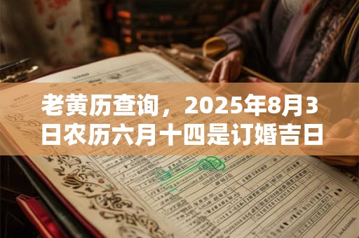 老黄历查询，2025年8月3日农历六月十四是订婚吉日吗