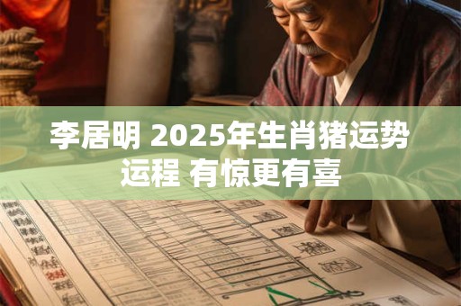 李居明 2025年生肖猪运势运程 有惊更有喜